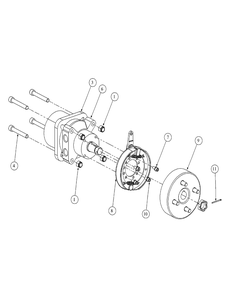 Brake Motor Mount And Hub Diagram and Parts List for M60-KW LC-53AB5GFX750-29HP Cub Cadet Lawn Tractor